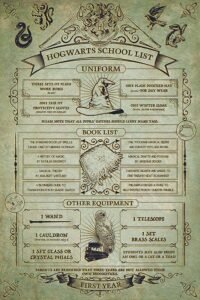 Poster Harry Potter - Liste des Fournitures (61X91cm)