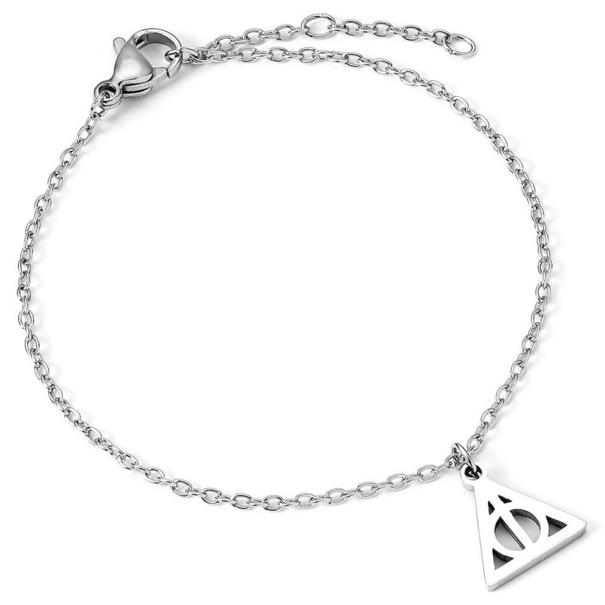 Harry Potter Bracciale In Pelle Con 3 Charms E 2 Perline – Placcato Argento, Taglia Unica, Ispirato Alla Saga