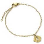 Bracelet en Acier Inoxydable Doré - Retourneur de Temps